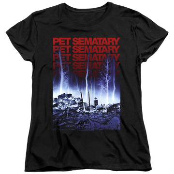 Black women's t-shirt with Pet Sematary Sematary graphic
