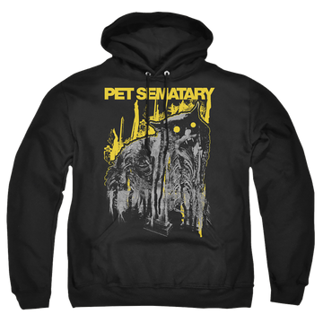 Black pullover hoodie with Pet Sematary Decay graphic