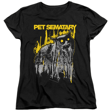 Black women's t-shirt with Pet Sematary Decay graphic