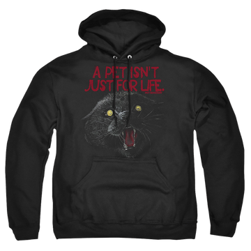 Black pullover hoodie with Pet Sematary I Survived graphic