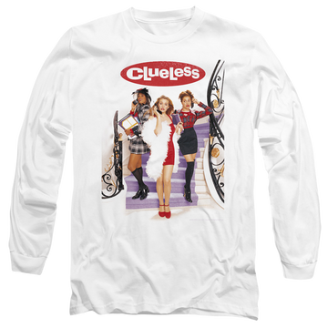 White men's long sleeve t-shirt with Clueless Poster graphic