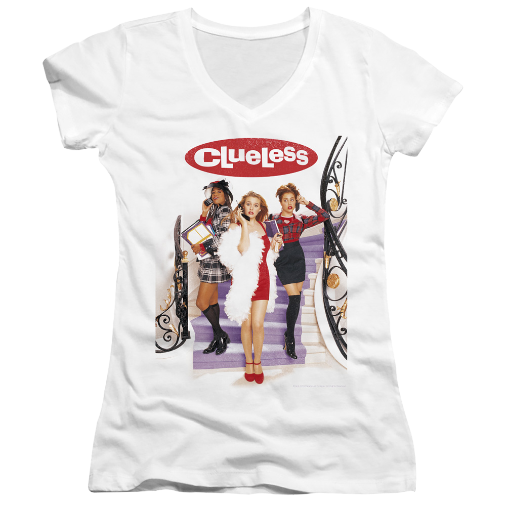 Clueless Clueless Poster - Juniors V-Neck T-Shirt Juniors V-Neck T-Shirt Clueless   