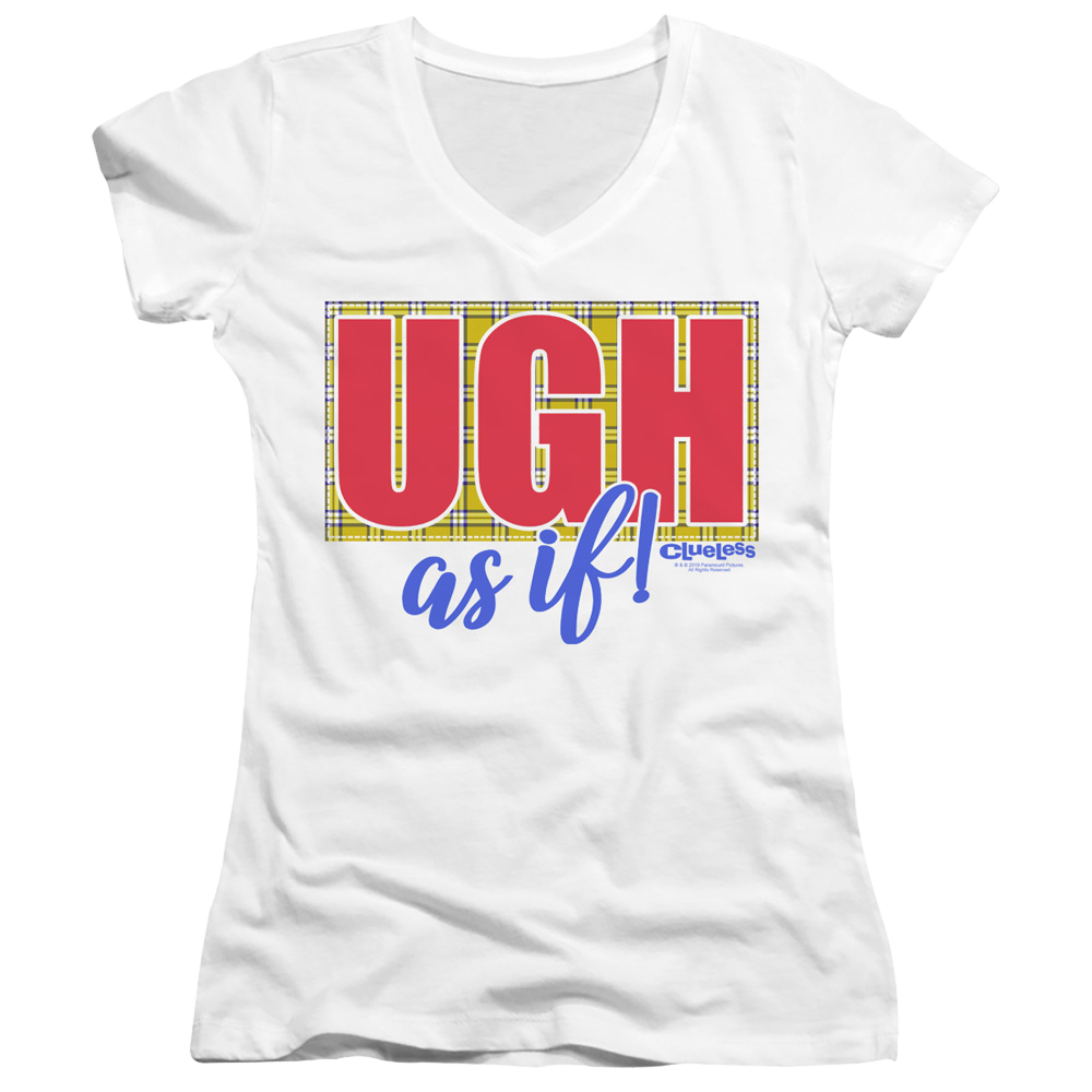 Clueless Ugh As If - Juniors V-Neck T-Shirt Juniors V-Neck T-Shirt Clueless   
