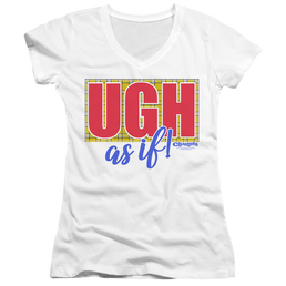 Clueless Ugh As If - Juniors V-Neck T-Shirt Juniors V-Neck T-Shirt Clueless   