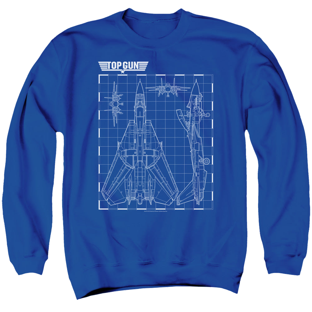 Top Gun Schematic - Men's Crewneck Sweatshirt Men's Crewneck Sweatshirt Top Gun   