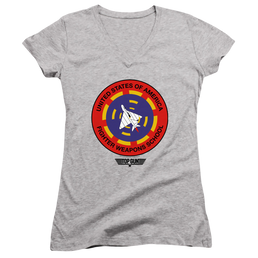Top Gun Fighter Weapons School - Juniors V-Neck T-Shirt Juniors V-Neck T-Shirt Top Gun   