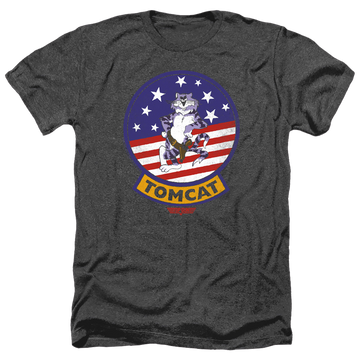 Charcoal men's heather t-shirt with Top Gun Tomcat Sigil graphic