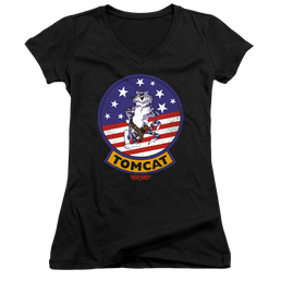 Top Gun Tomcat Sigil - Juniors V-Neck T-Shirt Juniors V-Neck T-Shirt Top Gun   