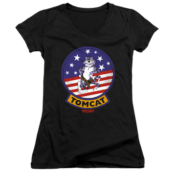 Top Gun Tomcat Sigil - Juniors V-Neck T-Shirt Juniors V-Neck T-Shirt Top Gun   