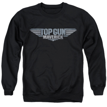 Black men's crewneck sweatshirt with Top Gun Maverick Logo graphic