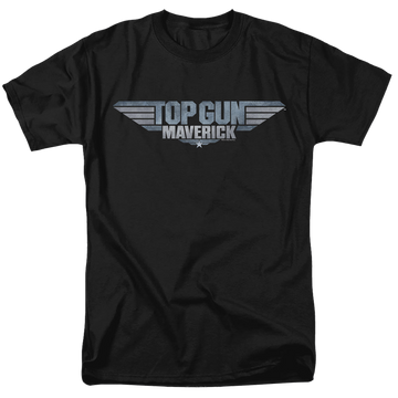 Black men's regular fit t-shirt with Top Gun Maverick Logo graphic