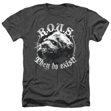 Charcoal men's heather t-shirt with The Princess Bride They Do Exist graphic