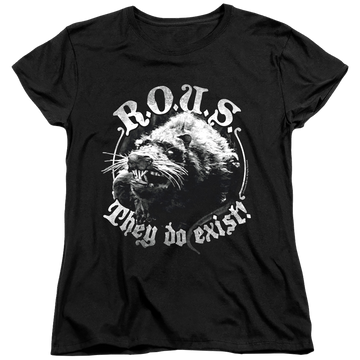Black women's t-shirt with The Princess Bride They Do Exist graphic