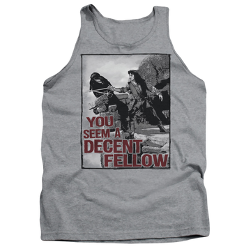 Athletic heather men's tank with The Princess Bride Fellow graphic