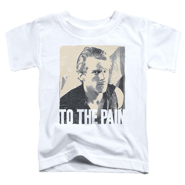 White kid's t-shirt for ages 4 to 7 with The Princess Bride To The Pain graphic