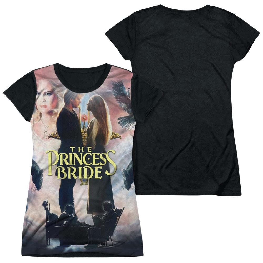 Princess Bride, The Soft Collage - Juniors Black Back T-Shirt Juniors Black Back T-Shirt The Princess Bride   