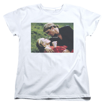 White women's t-shirt with The Princess Bride As You Wish graphic