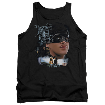 Black men's tank with The Princess Bride Surrender graphic