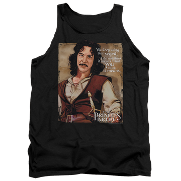 Black men's tank with The Princess Bride Word graphic