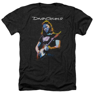 Charcoal men's heather t-shirt with David Gilmour Guitar Gilmour graphic