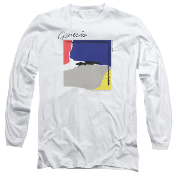 White men's long sleeve t-shirt with Genesis Abacab graphic