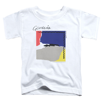 White toddler t-shirt with Genesis Abacab graphic