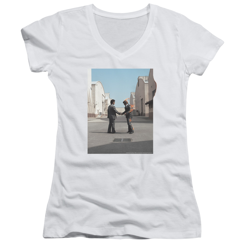 Pink Floyd Wish You Were Here - Juniors V-Neck T-Shirt Juniors V-Neck T-Shirt Pink Floyd   