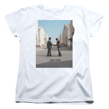 White women's t-shirt with Pink Floyd Wish You Were Here graphic
