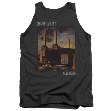 Charcoal men's tank with Pink Floyd Faded Animals graphic