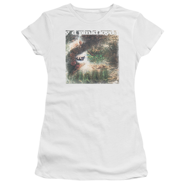 White juniors t-shirt with Pink Floyd Saucerful Of Secrets graphic