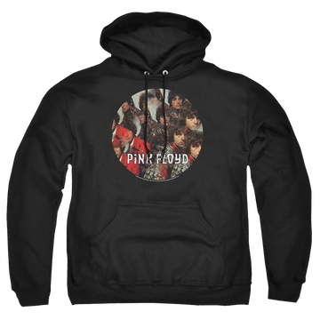 Black pullover hoodie with Pink Floyd Piper graphic