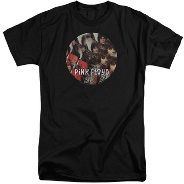 Black men's tall fit t-shirt with Pink Floyd Piper graphic