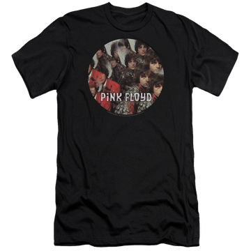 Black men's premium slim fit t-shirt with Pink Floyd Piper graphic