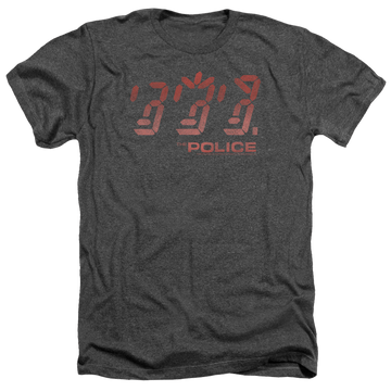 Charcoal men's heather t-shirt with The Police Ghost In The Machine graphic