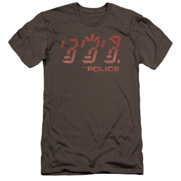 Charcoal men's premium slim fit t-shirt with The Police Ghost In The Machine graphic