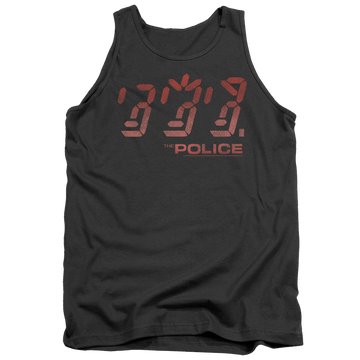 Charcoal men's tank with The Police Ghost In The Machine graphic