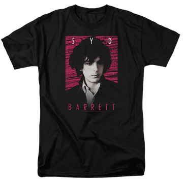 Black men's regular fit t-shirt with Syd Barrett Syd graphic