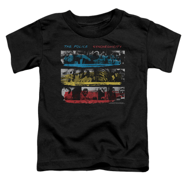 Black toddler t-shirt with The Police Synchronicity graphic