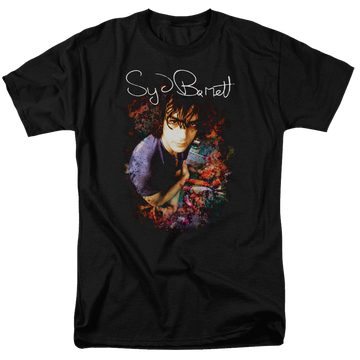 Black men's regular fit t-shirt with Syd Barrett Madcap Syd graphic