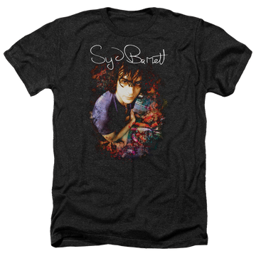Charcoal men's heather t-shirt with Syd Barrett Madcap Syd graphic