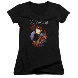 Syd Barrett Madcap Syd - Juniors V-Neck T-Shirt Juniors V-Neck T-Shirt Syd Barrett   