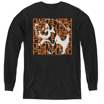 Black youth long sleeve t-shirt with Pink Floyd Pig graphic