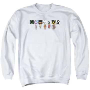 White men's crewneck sweatshirt with Genesis New Logo graphic