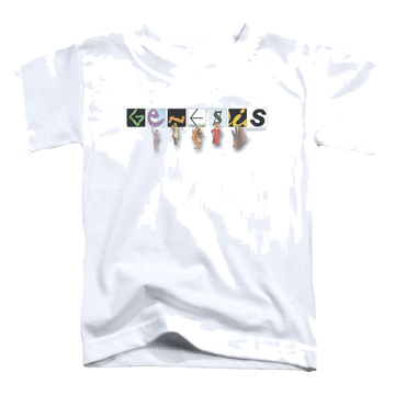 White kid's t-shirt for ages 4 to 7 with Genesis New Logo graphic