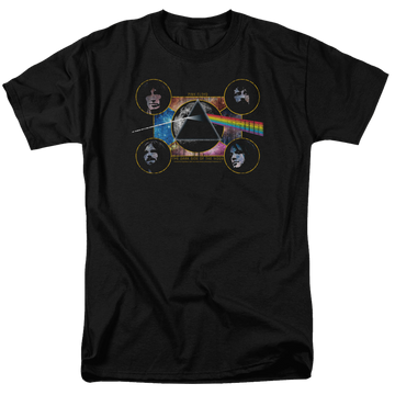 Black men's regular fit t-shirt with Pink Floyd Dark Side Heads graphic