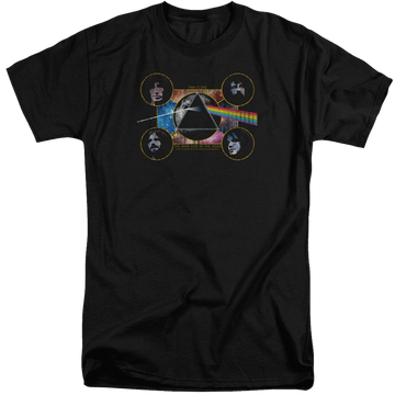 Black men's tall fit t-shirt with Pink Floyd Dark Side Heads graphic