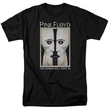 Black men's regular fit t-shirt with Pink Floyd The Division Bell graphic