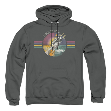 Charcoal pullover hoodie with Pink Floyd Welcome To The Machine graphic