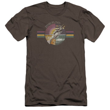 Charcoal men's premium slim fit t-shirt with Pink Floyd Welcome To The Machine graphic
