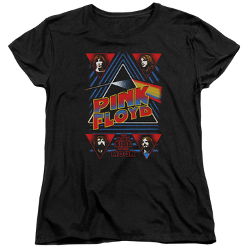 Black women's t-shirt with Pink Floyd Dark Side graphic